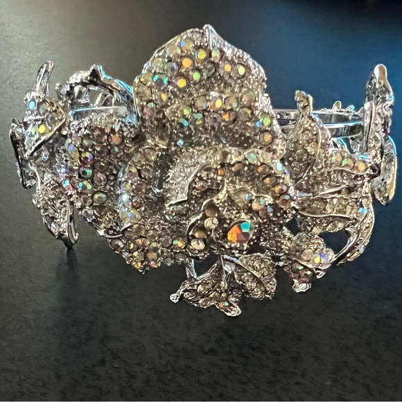 Vintage Gala or Bridal Bracelet with Rose Design - Picture 2 of 6